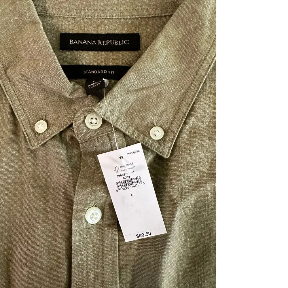 Banana Republic‎ Button Up Men's Large Standard Fit Long Sleeve NWT